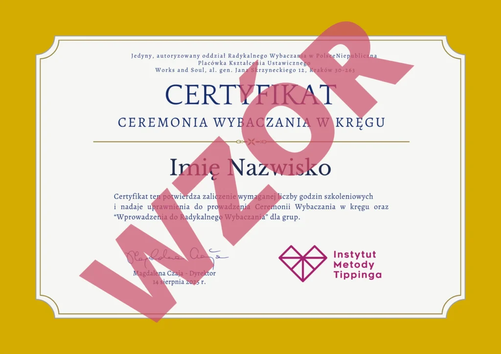 certyfikacja ceremonia wzór