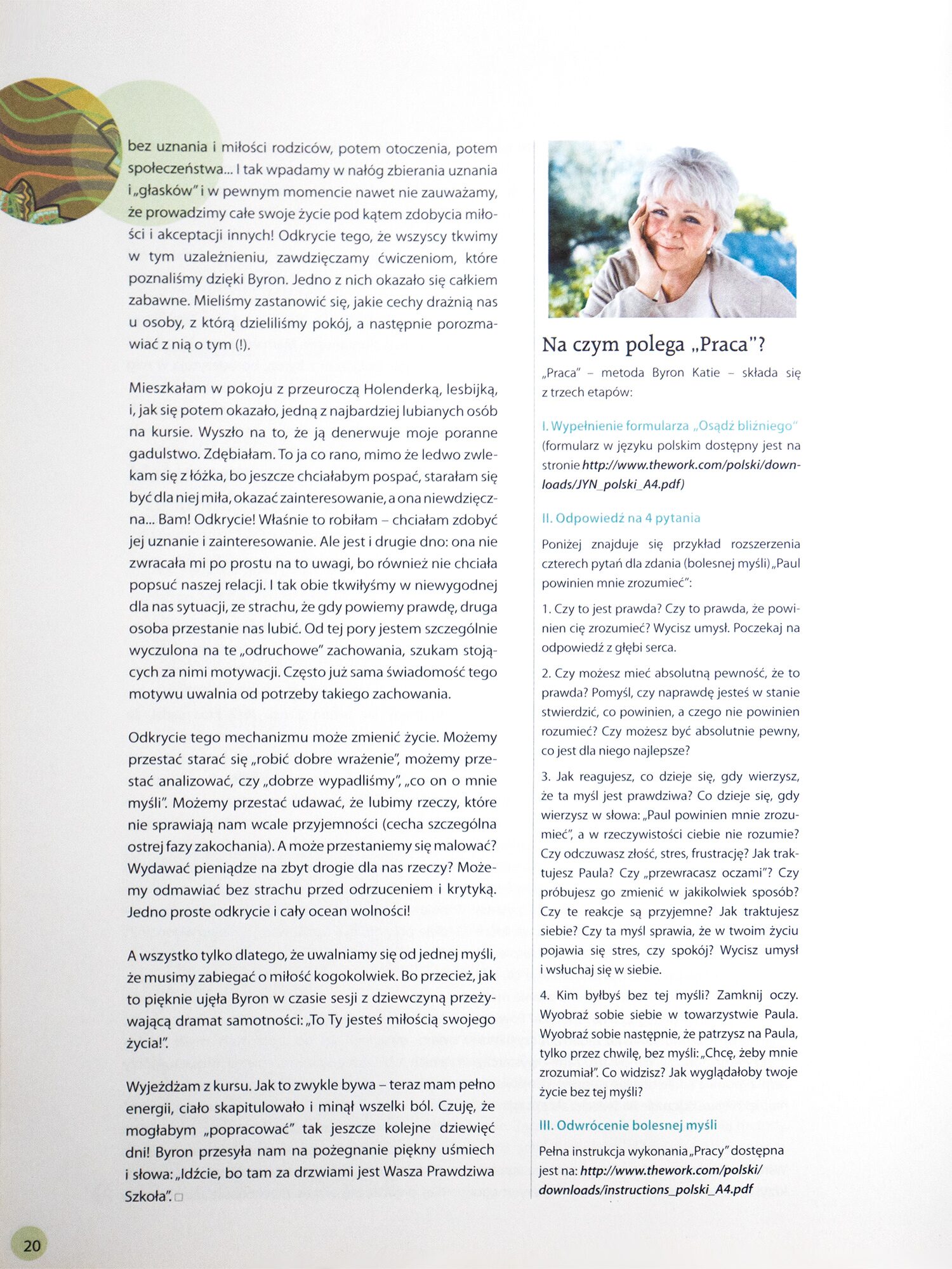 To Ty jesteś miłością swojego życia! 4 Artykuł Magdaleny Czaji o metodzie Byron Katie The Work, To Ty jesteś miłością swojego życia - strona 4